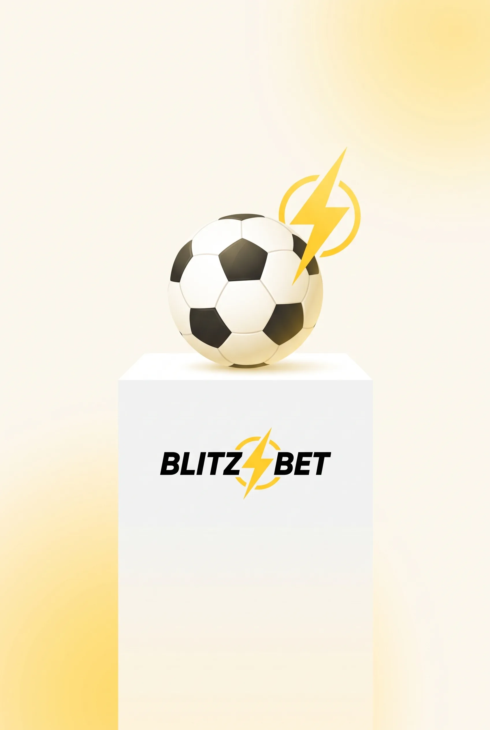 Voetbal op een podium met het Blitzbet-logo